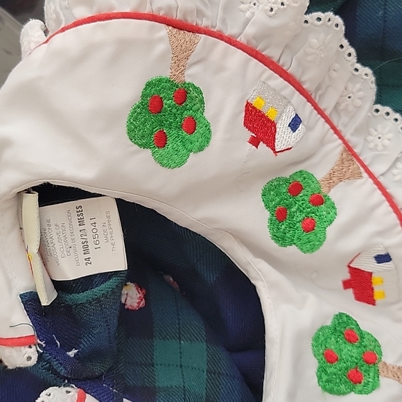 Vintage B.T. Kids Romper Bubble Lace Collar Apple Embroidery 24 months - Picture 3 of 7